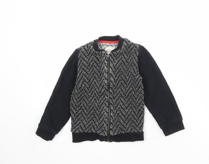 River Island Boys Black Geometric Jacket Size 2-3 Years Zip