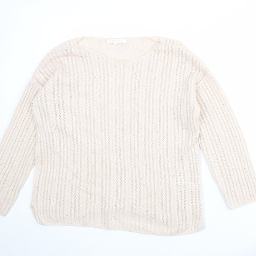 NEXT Womens Pink Round Neck Acrylic Pullover Jumper Size L