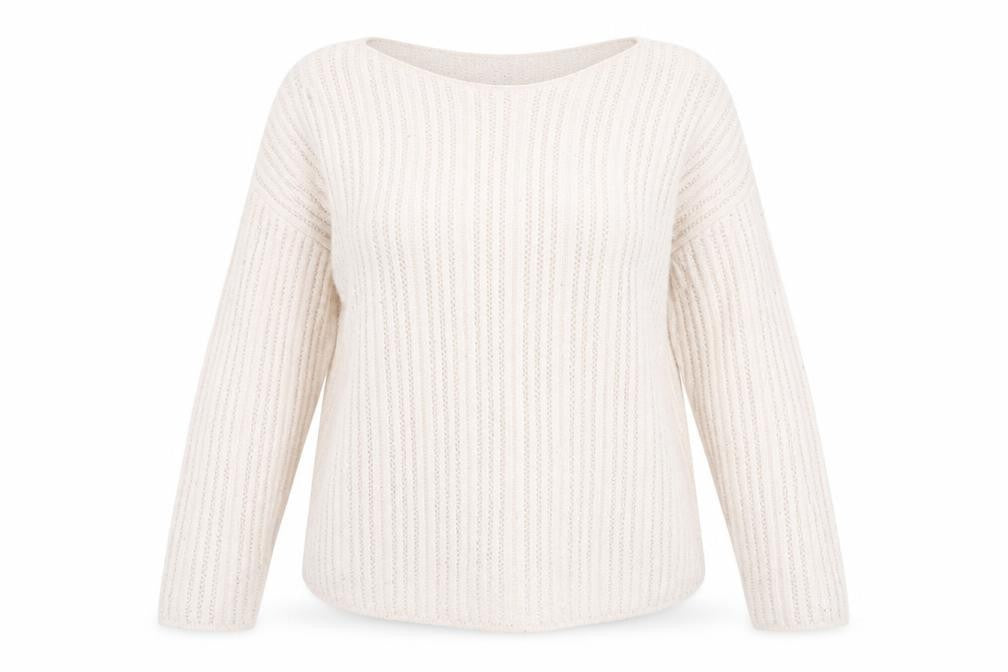 Front view of Next women’s pink round neck acrylic jumper, size L