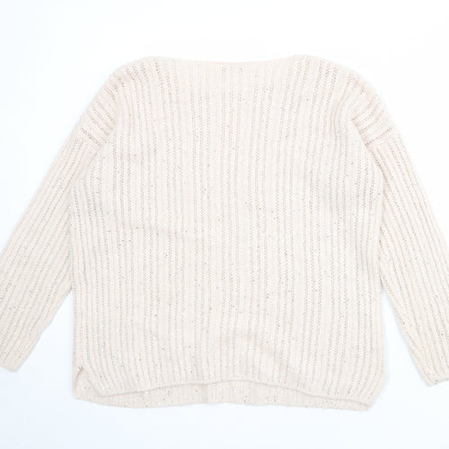 NEXT Womens Pink Round Neck Acrylic Pullover Jumper Size L