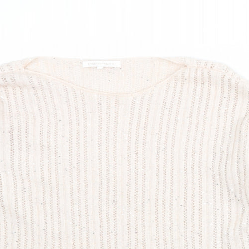 NEXT Womens Pink Round Neck Acrylic Pullover Jumper Size L