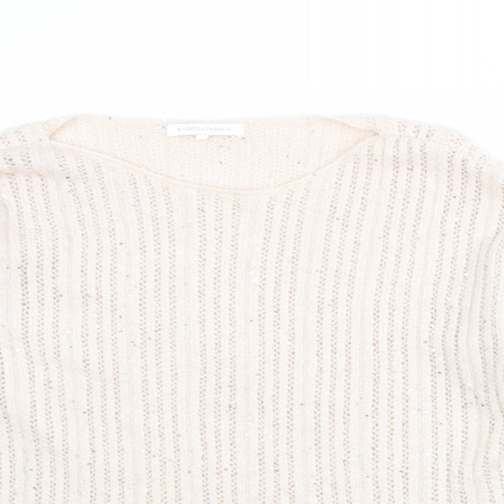 NEXT Womens Pink Round Neck Acrylic Pullover Jumper Size L