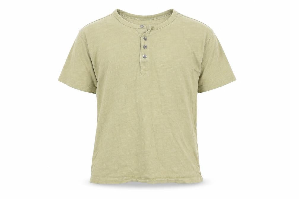 Front view of Zara boys’ brown 100% cotton basic t-shirt, size 9-10, years round neck button