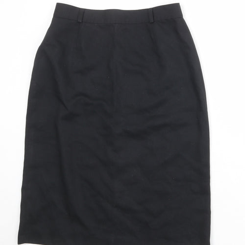 C&A Womens Black Polyester Straight & Pencil Skirt Size 14 Zip