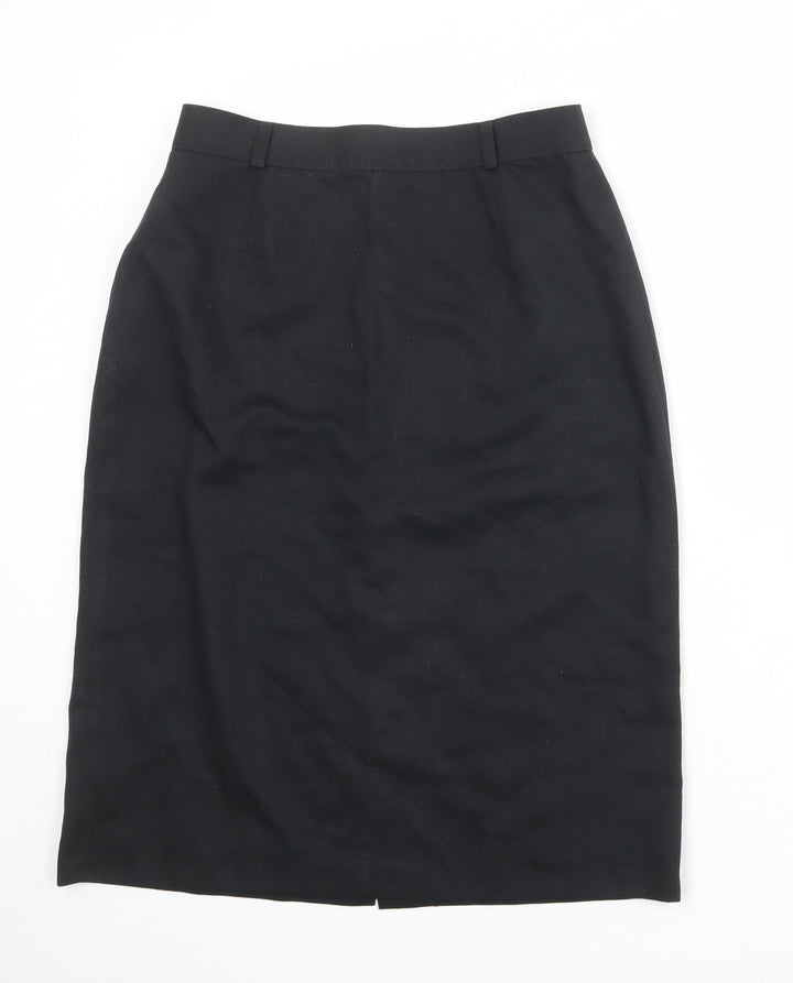 C&A Womens Black Polyester Straight & Pencil Skirt Size 14 Zip