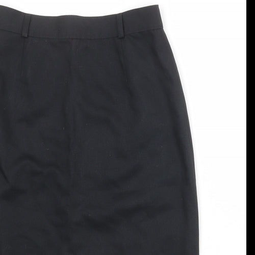 C&A Womens Black Polyester Straight & Pencil Skirt Size 14 Zip