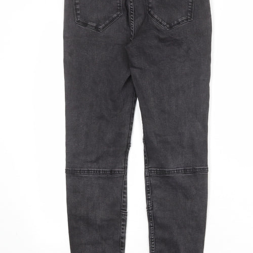 Zara Womens Grey Cotton Skinny Jeans Size 12 Regular Zip