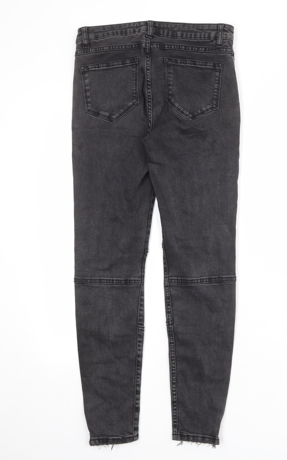 Zara Womens Grey Cotton Skinny Jeans Size 12 Regular Zip