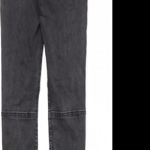 Zara Womens Grey Cotton Skinny Jeans Size 12 Regular Zip