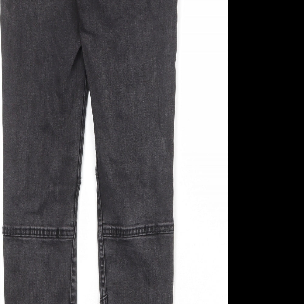 Zara Womens Grey Cotton Skinny Jeans Size 12 Regular Zip