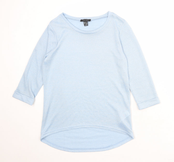 New Look Womens Blue Boat Neck Polyester Pullover Jumper Size 8