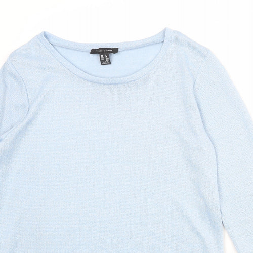 New Look Womens Blue Boat Neck Polyester Pullover Jumper Size 8