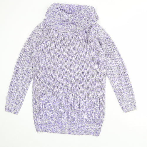 BHS Womens Purple Roll Neck Acrylic Pullover Jumper Size 12