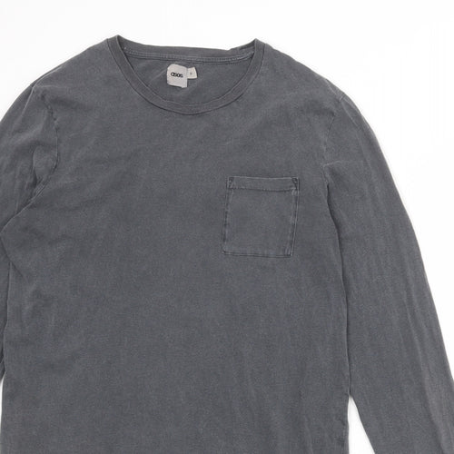 ASOS Womens Grey 100% Cotton T-Shirt Dress Size M Round Neck Zip - Zip detail on sides