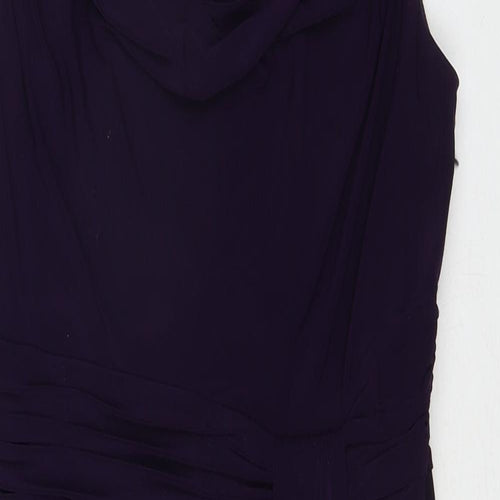 Scarlett Nite Womens Purple Polyester A-Line Size 10 Cowl Neck Zip