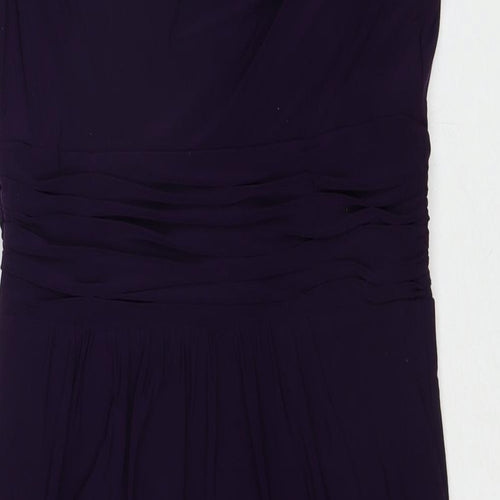 Scarlett Nite Womens Purple Polyester A-Line Size 10 Cowl Neck Zip