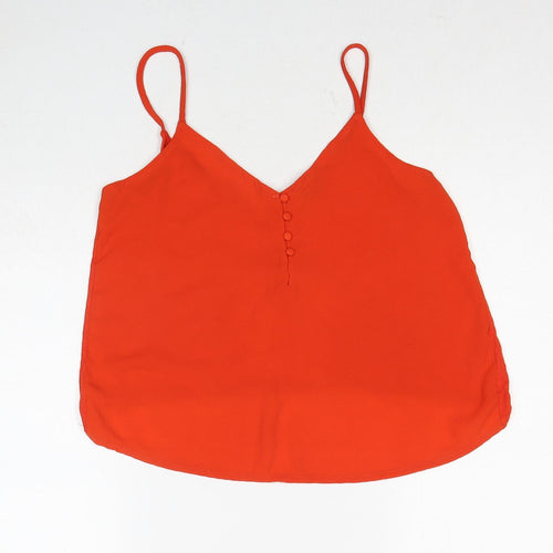 TALLY WEiJL Womens Red Polyester Basic Tank Size M V-Neck