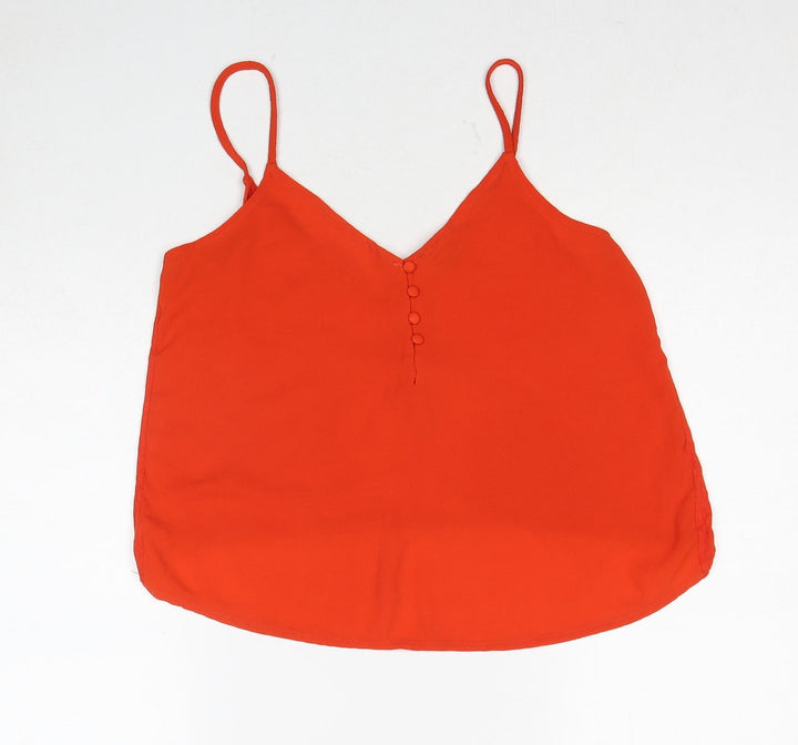 TALLY WEiJL Womens Red Polyester Basic Tank Size M V-Neck
