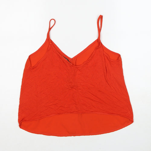 TALLY WEiJL Womens Red Polyester Basic Tank Size M V-Neck