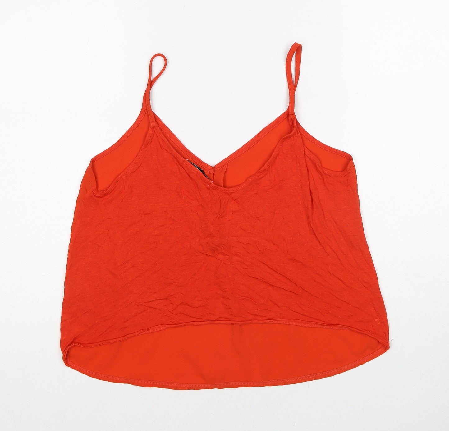 TALLY WEiJL Womens Red Polyester Basic Tank Size M V-Neck