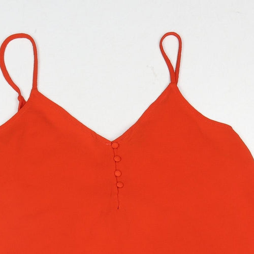 TALLY WEiJL Womens Red Polyester Basic Tank Size M V-Neck
