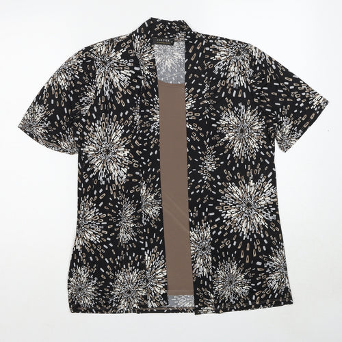 Forever Womens Multicoloured Geometric Polyester Basic Blouse Size M Round Neck - Twin Set