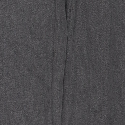 Boohoo Mens Grey Cotton Straight Jeans Size 32 in Regular Zip