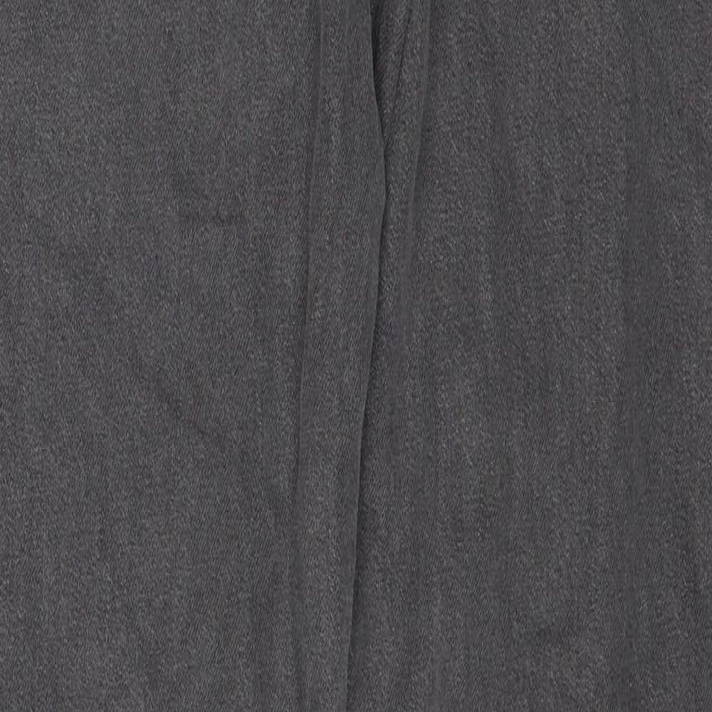 Boohoo Mens Grey Cotton Straight Jeans Size 32 in Regular Zip