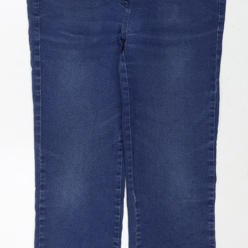 Bonmarché Womens Blue Cotton Straight Jeans Size 14 Regular Zip