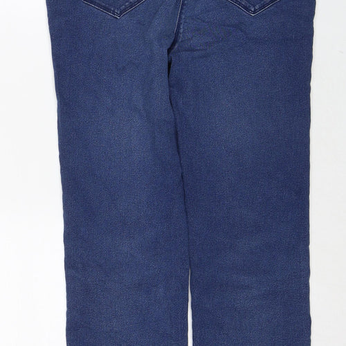 Bonmarché Womens Blue Cotton Straight Jeans Size 14 Regular Zip