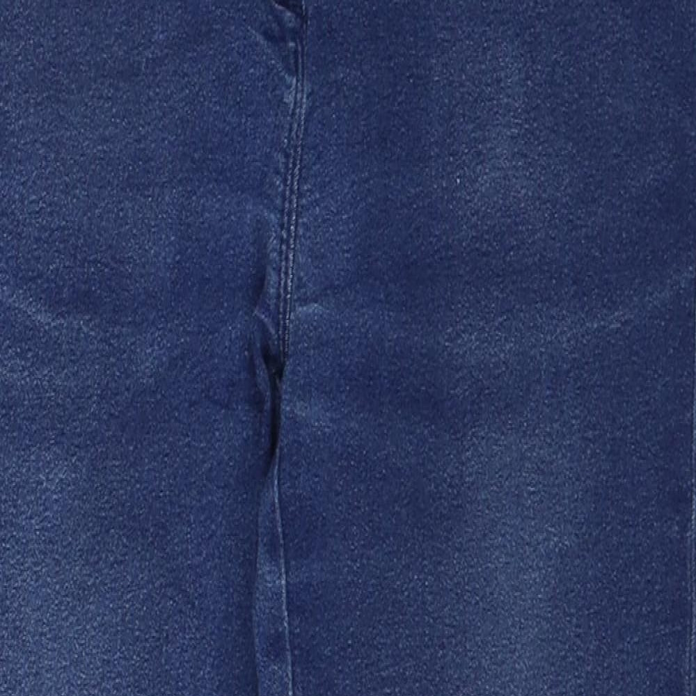 Bonmarché Womens Blue Cotton Straight Jeans Size 14 Regular Zip