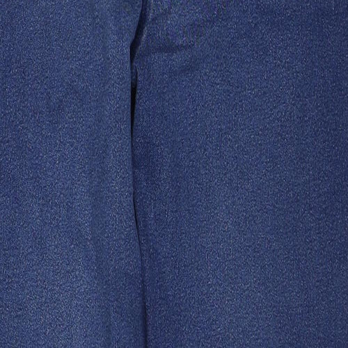 Bonmarché Womens Blue Cotton Straight Jeans Size 14 Regular Zip