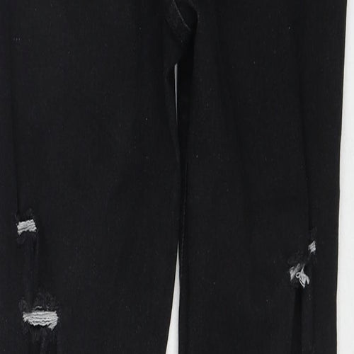 JK Attire Womens Black Cotton Skinny Jeans Size 12 Regular Zip - Fire