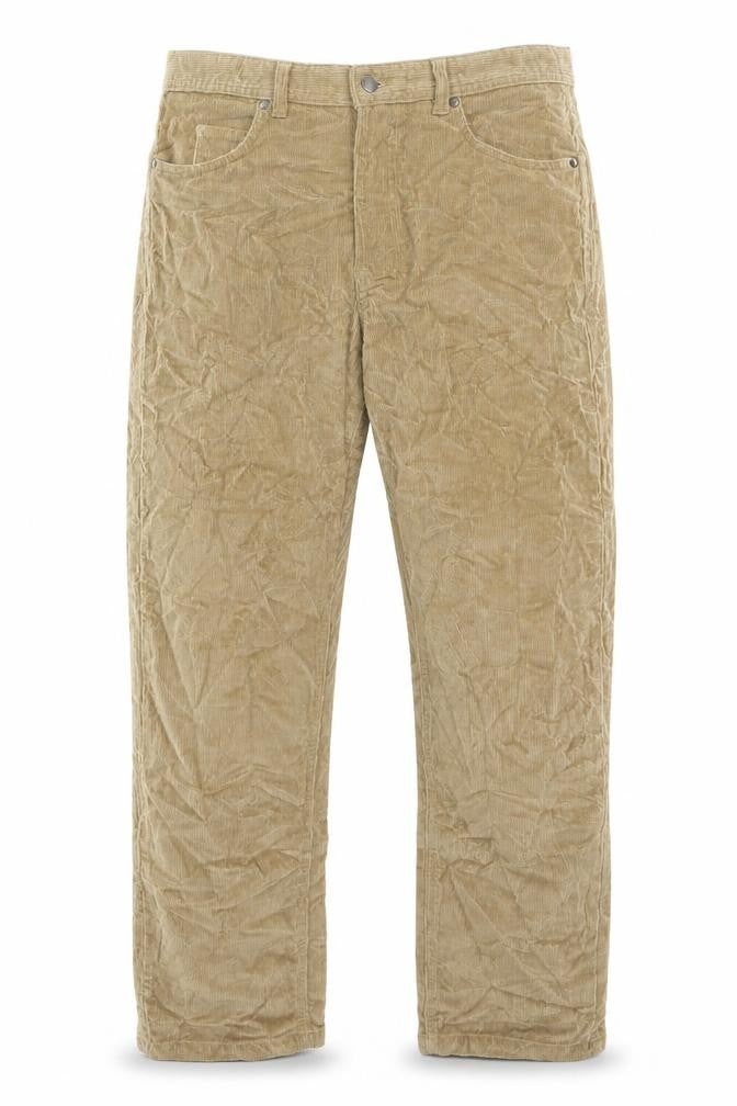 Front view of Giani Bernini women’s beige cotton trousers, size M, regular zip