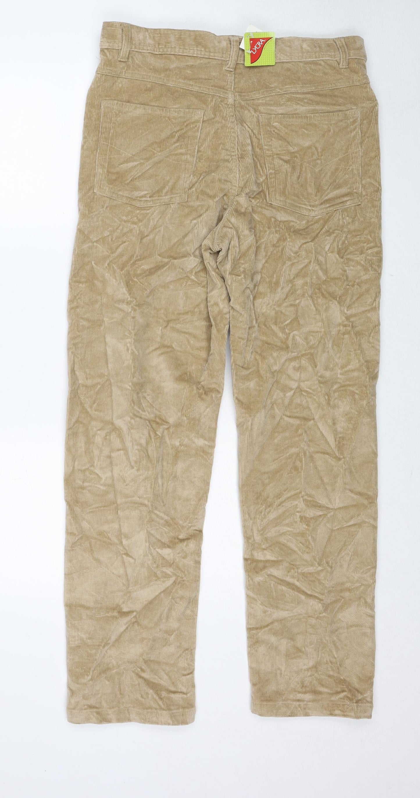 Giani Bernini Womens Beige Cotton Trousers Size M Regular Zip