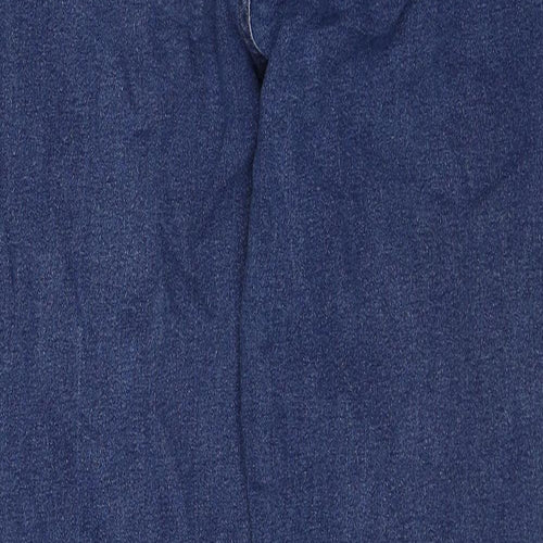 Marks and Spencer Womens Blue Cotton Bootcut Jeans Size 16 Slim Zip