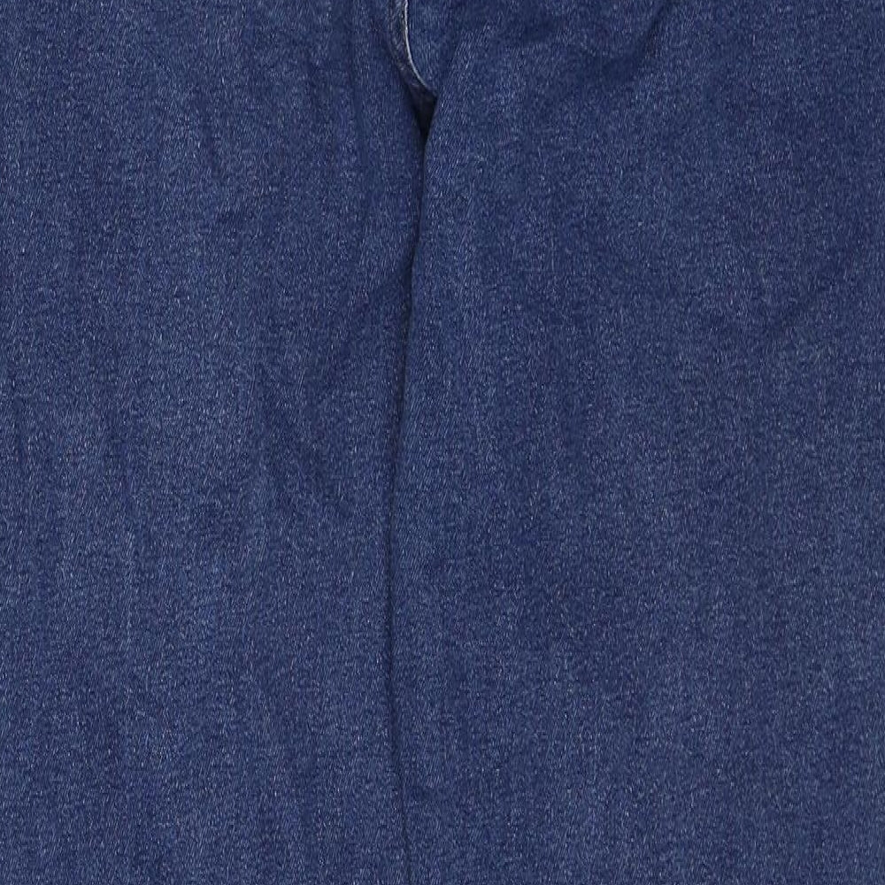 Marks and Spencer Womens Blue Cotton Bootcut Jeans Size 16 Slim Zip