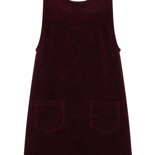New Look Womens Red Cotton Pinafore/Dungaree Dress Size 6 Scoop Neck Pullover