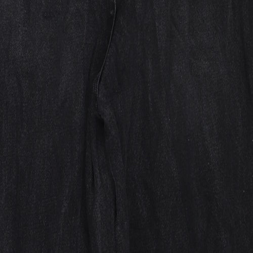 Boohoo Womens Black Cotton Mom Jeans Size 10 Regular Zip