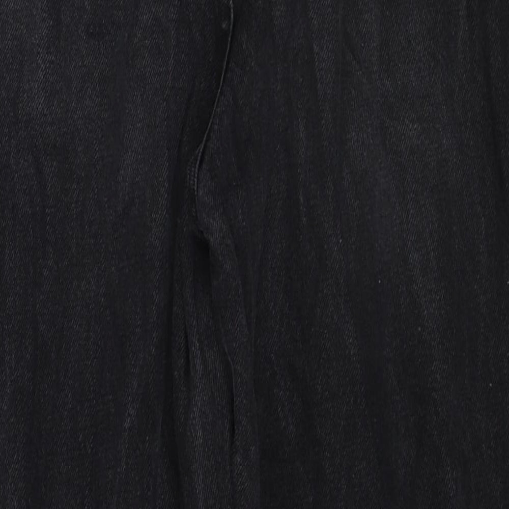 Boohoo Womens Black Cotton Mom Jeans Size 10 Regular Zip