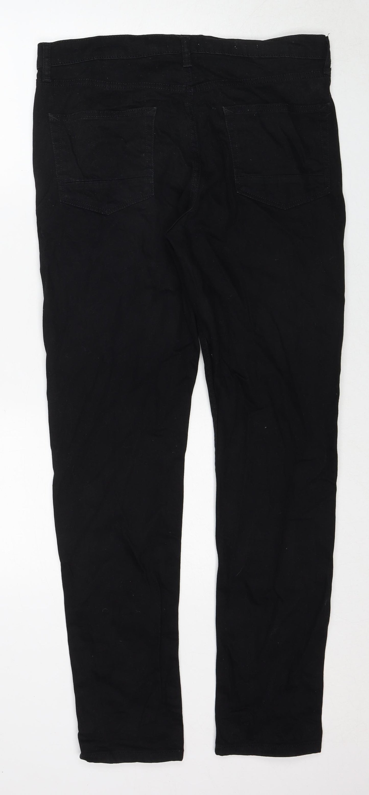 Topman Mens Black Cotton Skinny Jeans Size 34 in Regular Zip