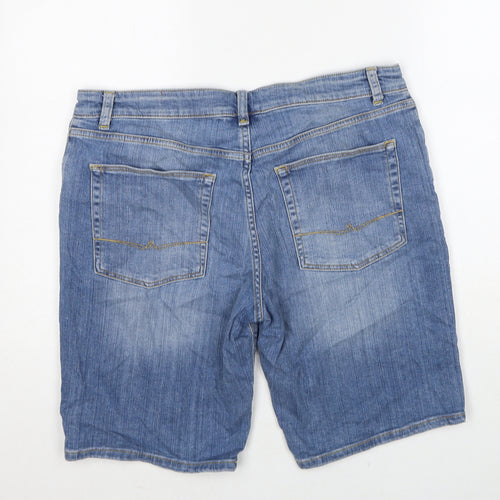 ASOS Mens Blue Cotton Bermuda Shorts Size 36 in Regular Zip
