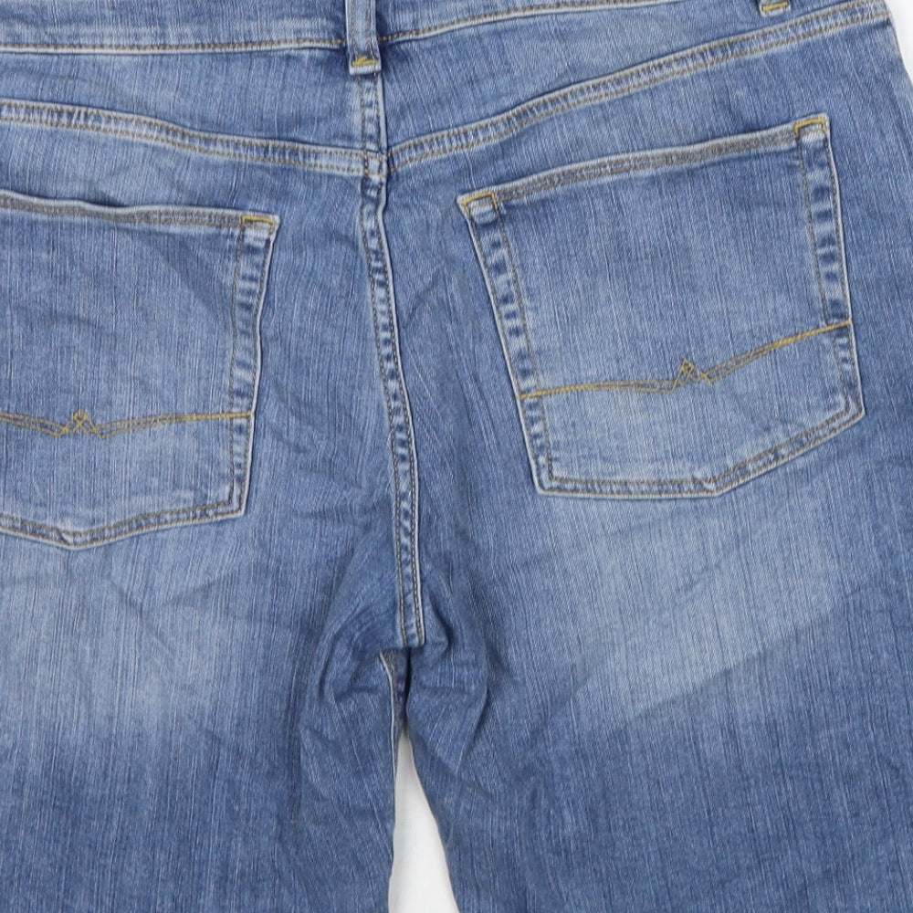 ASOS Mens Blue Cotton Bermuda Shorts Size 36 in Regular Zip