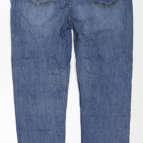 Marks and Spencer Womens Blue Cotton Skinny Jeans Size 12 Regular Zip