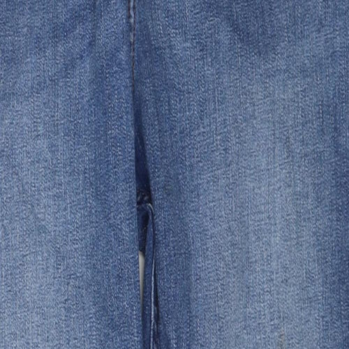 Marks and Spencer Womens Blue Cotton Skinny Jeans Size 12 Regular Zip