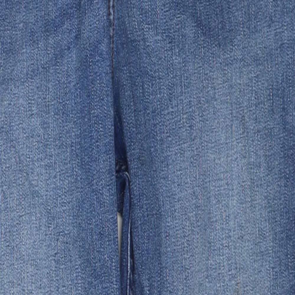 Marks and Spencer Womens Blue Cotton Skinny Jeans Size 12 Regular Zip