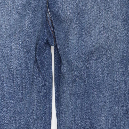 Marks and Spencer Womens Blue Cotton Skinny Jeans Size 12 Regular Zip