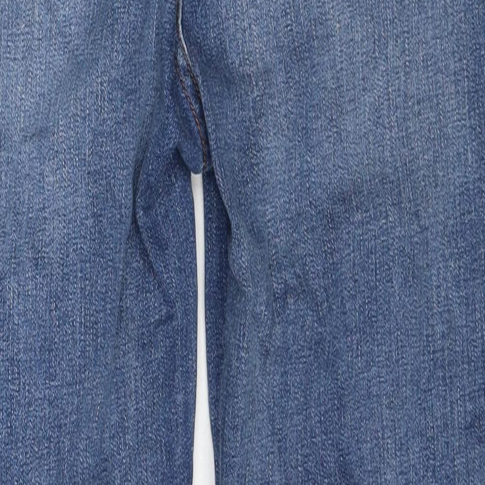 Marks and Spencer Womens Blue Cotton Skinny Jeans Size 12 Regular Zip