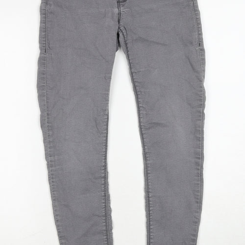 Dorothy Perkins Womens Grey Cotton Skinny Jeans Size 8 Regular Zip