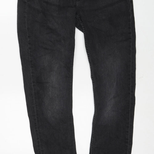 Burton Mens Black Cotton Straight Jeans Size 34 in Slim Zip